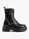 Black Combat Boots Studs Chunky Sole