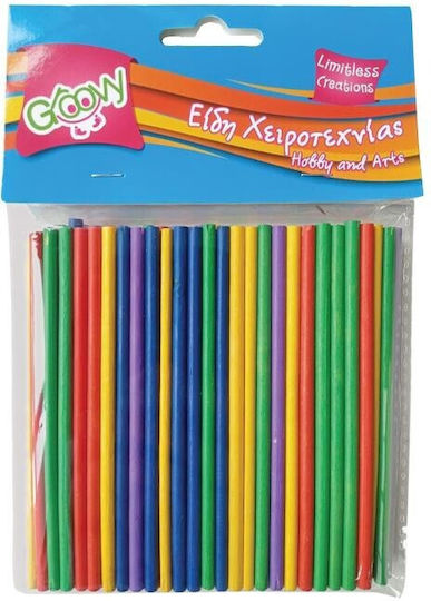 Groovy Colored Cylindrical Craft Sticks 100 Pieces 100mm 0.76.160