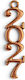 Decorative Metal Standing 2027 Anti-Copper 5 Pieces 3.9x0.9cm Christmas Charms Crafts