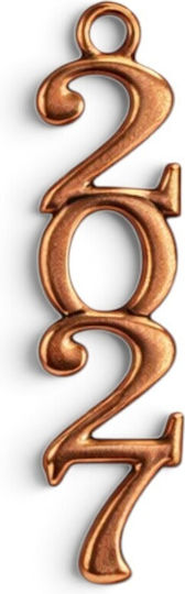Decorative Metal Standing 2027 Anti-Copper 5 Pieces 3.9x0.9cm Christmas Charms Crafts