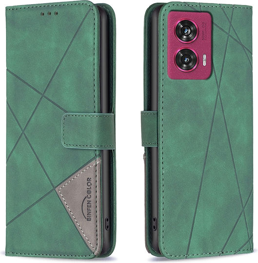 Binfen Color Motorola Edge 50 5g Fusion Leather Wallet Green Mobile Phone Case