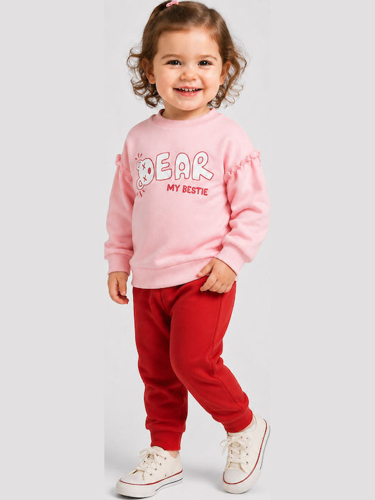 Kinder Trainingsanzüge Mit Bluse Rosa/Rot