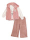 Kids Sweatpants Set With Top Pink 3 Pieces