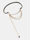 Faux Leather Chain Belt Black Size One Size Black