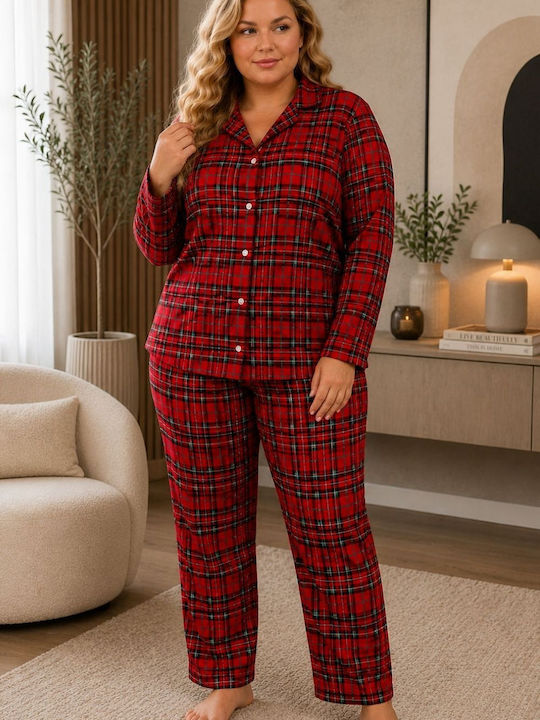 Lindros Winter Women's Pyjama Set Red