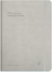 adBook Tägliche Tagesordnung 2027 Beige 14x21cm