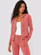 Women's Zip-Up Cardigan Pink