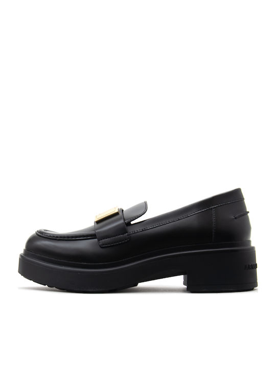 Leather Women's Loafers in Black Colour