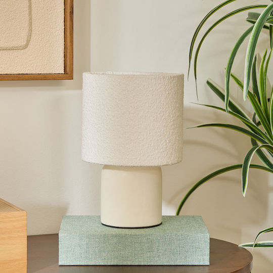 Kelia Ceramic Table Lamp for E14 Fitting with White Shade and Base