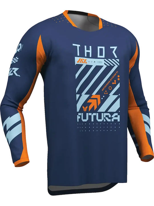 Ανδρική Μπλούζα Motocross Μακρυμάνικη Navy Μπλε Χρώμα