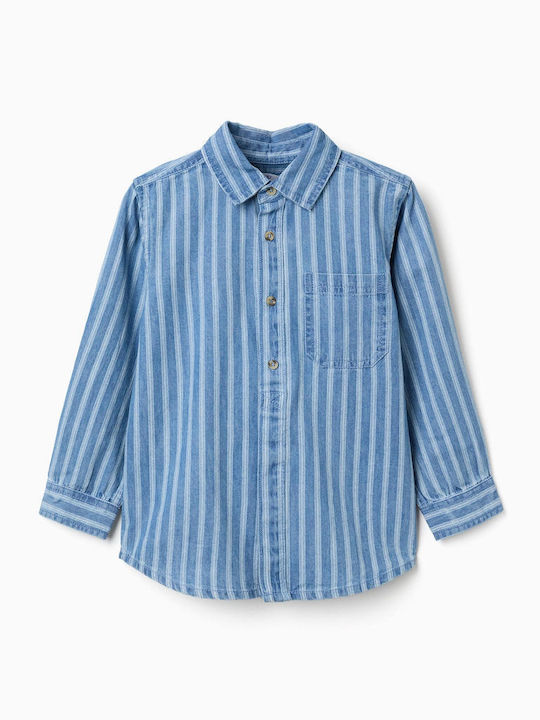 Kinderhemd Langärmelig Denim Blau