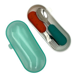 Dodo's Land Baby Löffel & Gabel Set aus Silikon mit Etui 2 Stück