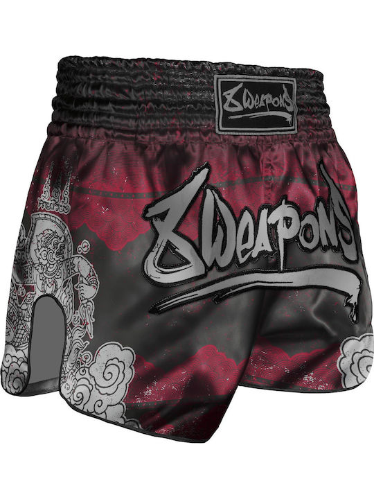 Muay Thai 8 Weapons Hanuman Black Red Boxing Shorts