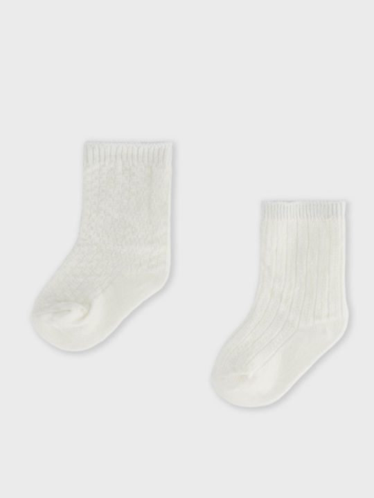 Mayoral Kids' Socks Ecru 2 Pairs