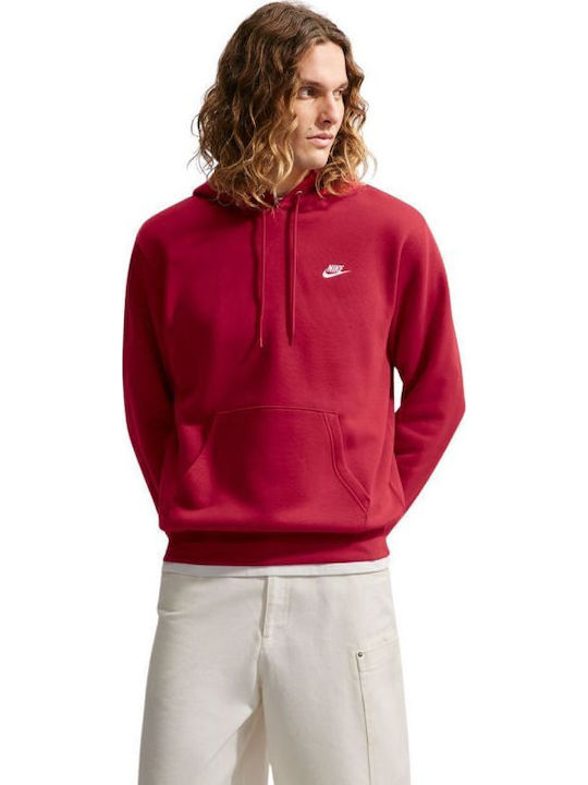 Nike Club Φούτερ με Κουκούλα Red