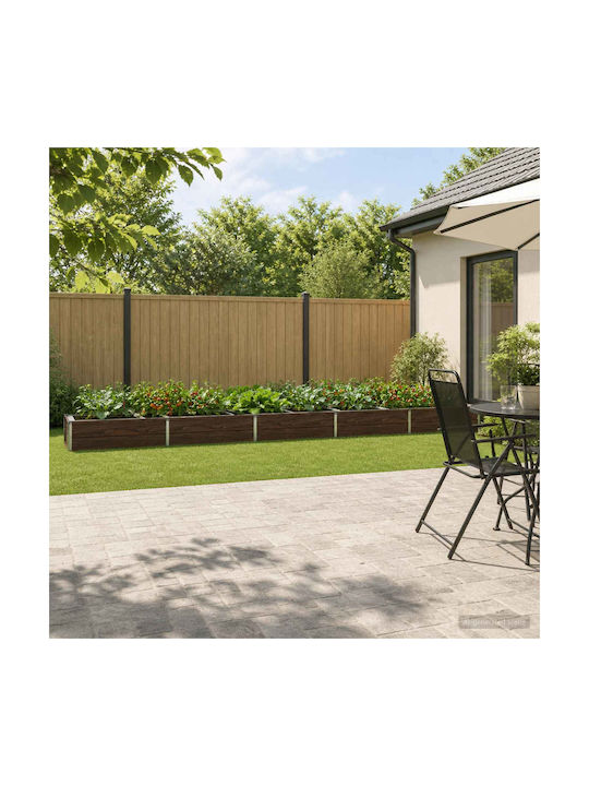 vidaXL Ghiveci De Flori Metalic Negru 400x40x24cm