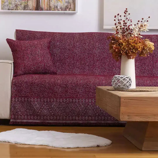 Borea Ριχτάρι Διθέσιου Καναπέ Chenille 180x250εκ. Μπορντώ
