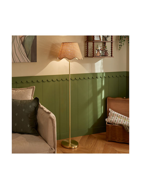 Flore Stehlampe mit Lampenbirnensockel für E27 Gold