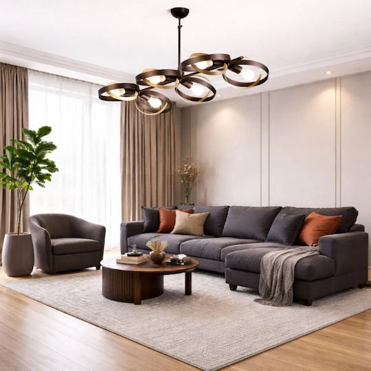 NG Santas Ceiling Light Brown Rail 95x70cm