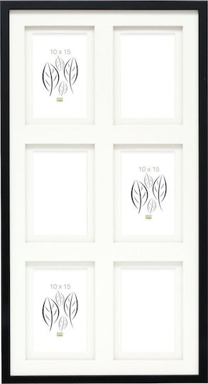 Deknudt Photo Frame S65kk2 Wooden Black 10x15cm Double Passepartout