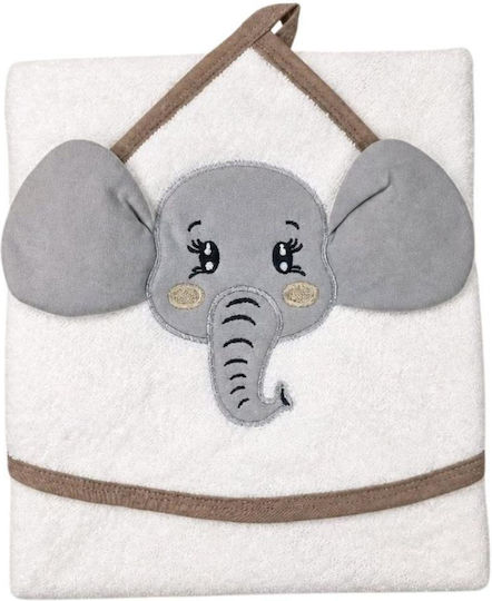 Ramel Baby-Badetuch mit Kapuze Ecru 80x75cm