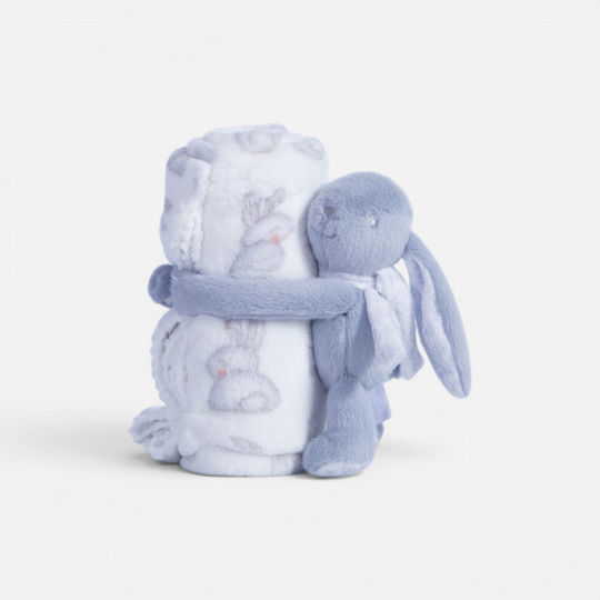 Nef-Nef Homeware Одеяло за гушкане и люлка Bunny Boo Бежово с животинче 75x100см.