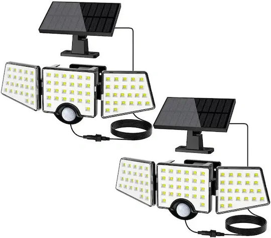 Lepro Водоустойчив Соларен LED Прожектор с Датчик за Движение, Фотоклетка и Дистанционно IP65