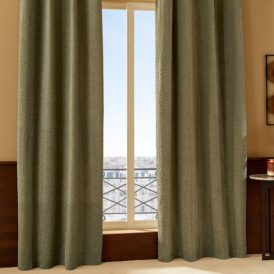 Curtain with Grommets Fran Khaki 140x260cm