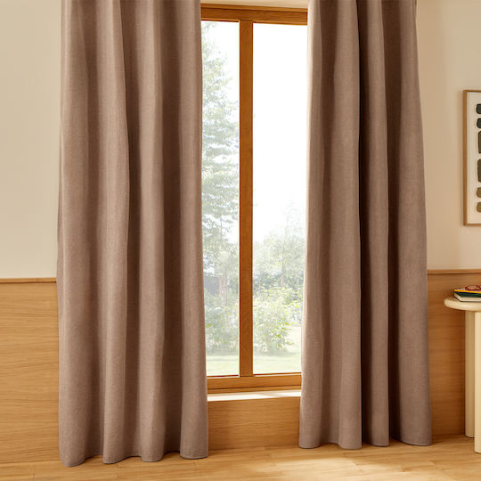 Κουρτίνα με Τρουκς Darla Taupe 140x260εκ.