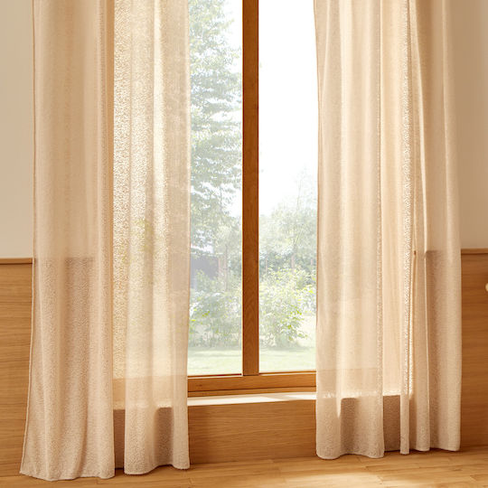Curtain with Grommets Eyda Beige 140x240cm