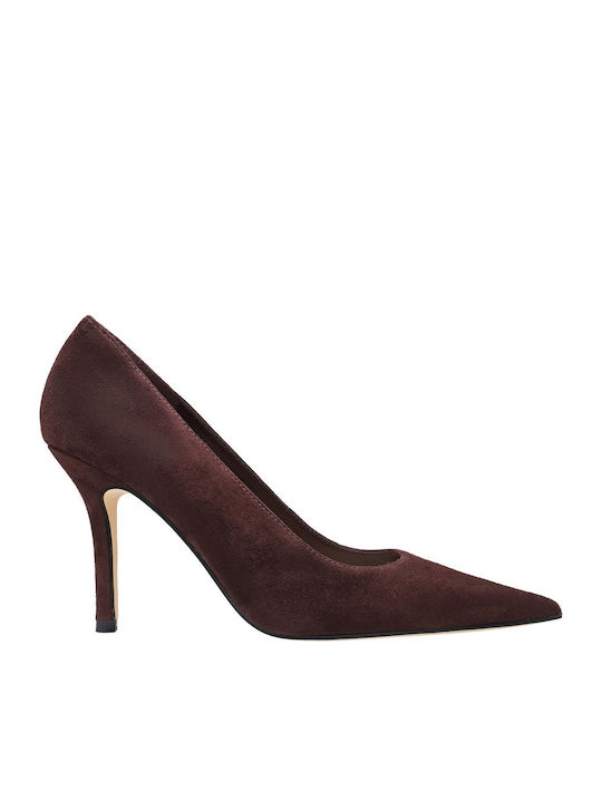 Gemmha Gemmha Suede Heels with High Heel Red