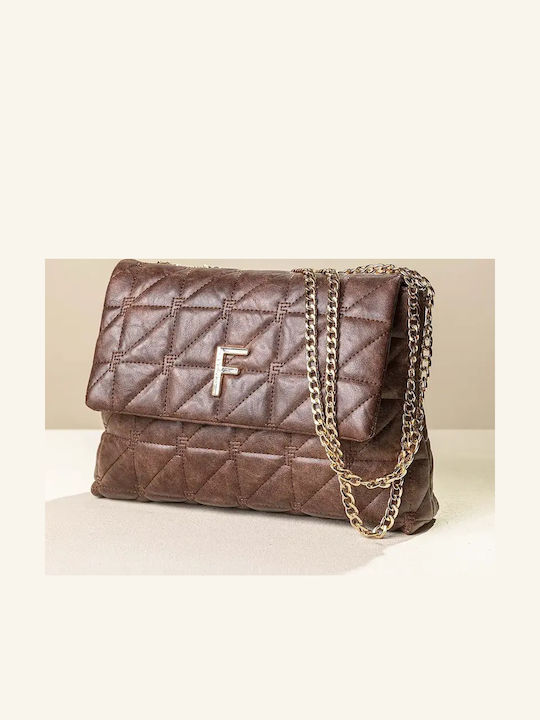 Fragola Damen Flap Tasche Dunkelbraun Vintage
