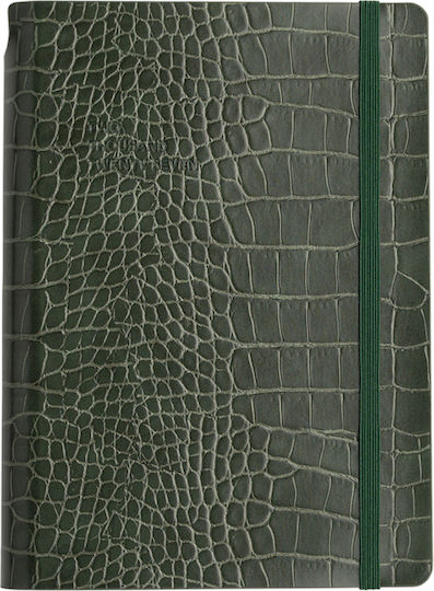 Type Center Daily Agenda A5 2027 Green Leather 14x20.5cm with Personalization