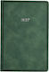 Type Center Daily Agenda A5 2027 Green Leather 14x20.5cm with Personalization
