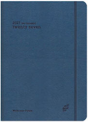 adBook Tägliche Tagesordnung 2027 Blau 14x21cm