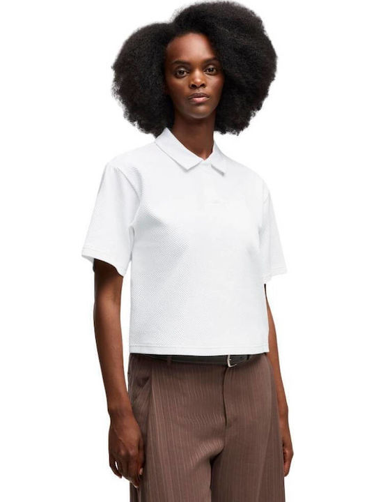 PUMA Women's Polo Short Sleeve Blouse White