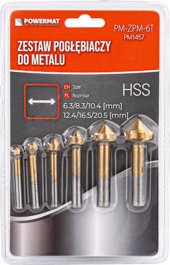 Комплект фрези и зенкери 6 бр. 6.3-20.5mm Pm-zpm-6t