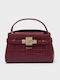 Iliana Women's Satchel Bag Croco Burgundy