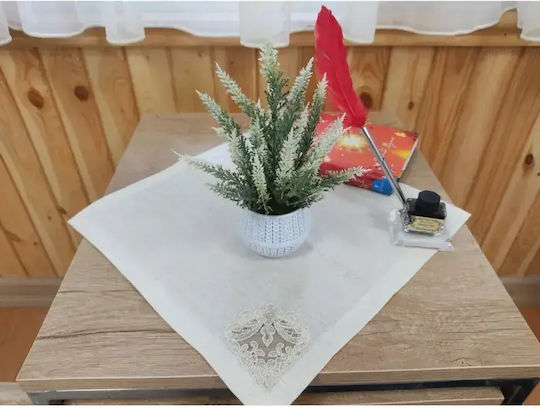 Stewehome Dekorative Tisch Weißer Korb Topfpflanze Natürliche Textur Lavendel
