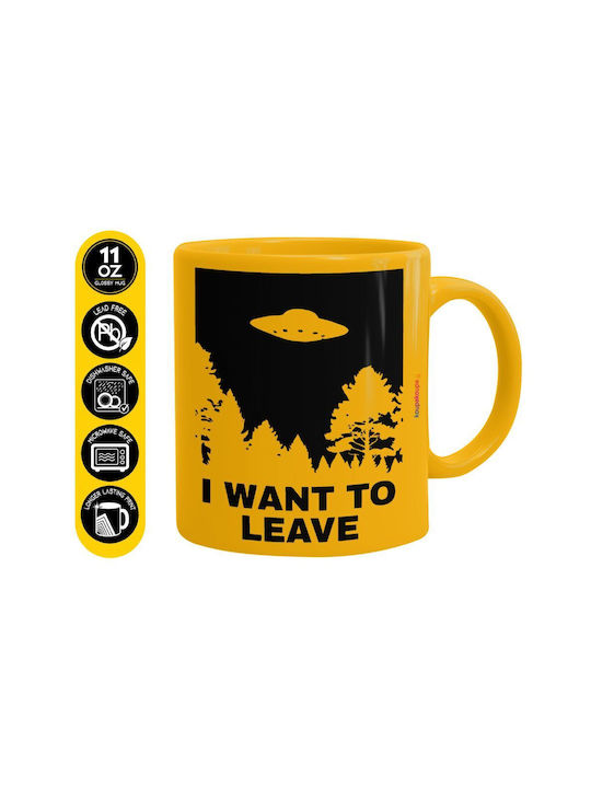 Koupakoupa Ufo Ceramic Mug Yellow 330ml