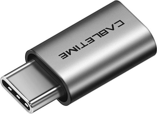 Cabletime CT-CMMCBF-ASG USB-C männlich zu Micro-USB weiblich Konverter Grau