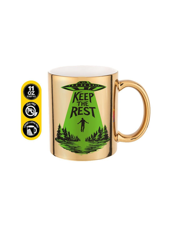 Koupakoupa Keep The Rest Mug Ceramic Gold 330ml