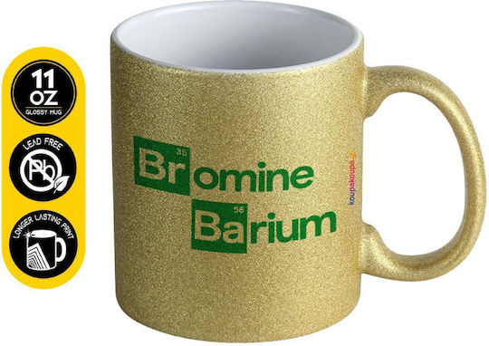 Koupakoupa Breaking Bad Parody Bromine Barium Ceramic Gold Mug 330ml