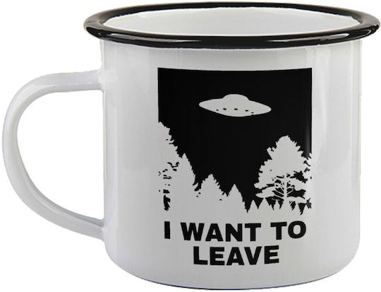 Koupakoupa Ufo Mug Enamel Black 360ml