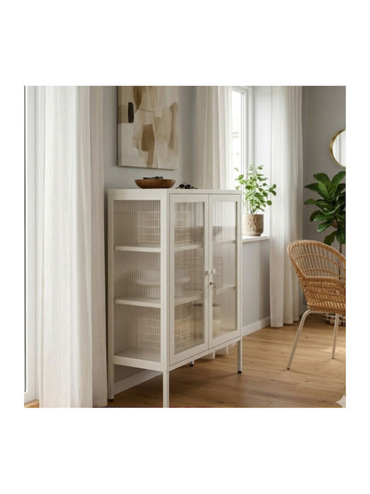 Bodenstehende Wohnzimmer-Vitrine aus Metall in ...