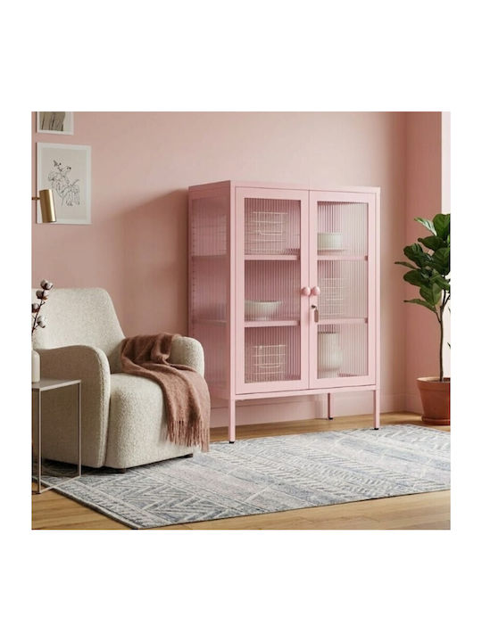 Bodenstehende Wohnzimmer Vitrine aus Metall in ...