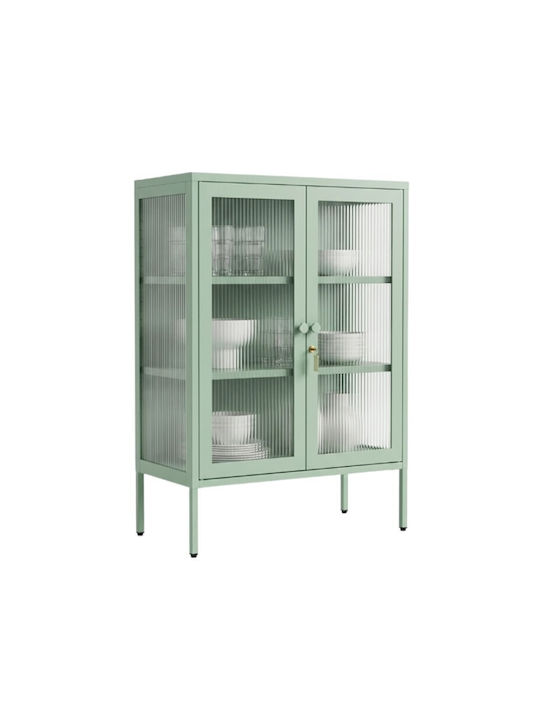 Bodenstehende Wohnzimmer Vitrine aus Metall in ...