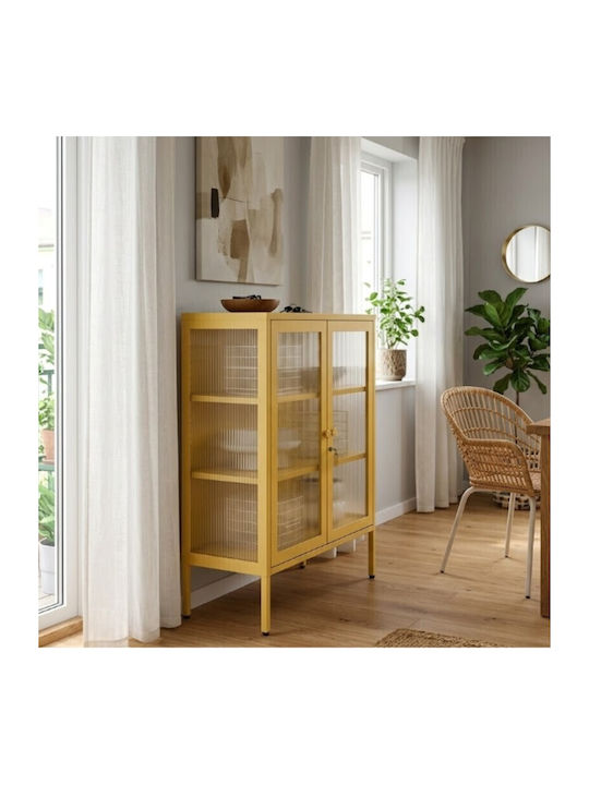 Bodenstehende Wohnzimmer Vitrine aus Metall in ...