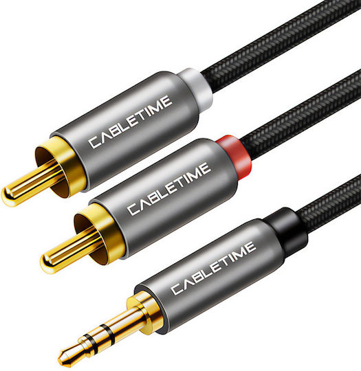 Cabletime 3.5mm Male - 2x RCA Male Black 5m CT-AV314-P12G