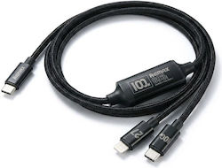 Кабел за Зареждане Remax 2--1 Type-c Type-c & Lightning 100w Бързо Зареждане Pd 1.2m Издръжлив Плетен Laptop & Iphone Кабел за Зареждане Remax 2--1 Type-c Type-c & Lightning 100w Бързо Зареждане Pd 1.2m Издръжлив Плетен Laptop & Iphone